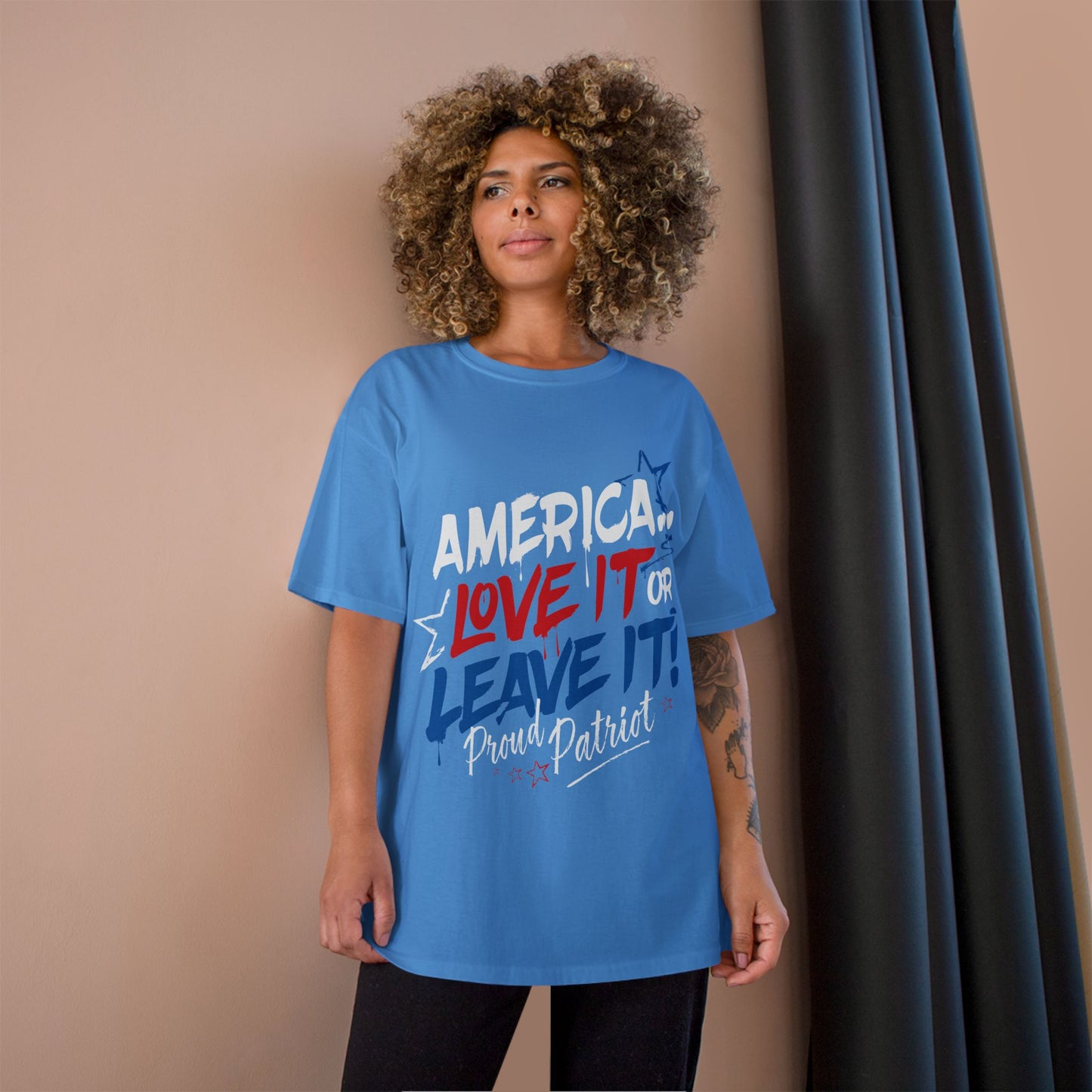 America... Love It Or Leave It Champion Tee