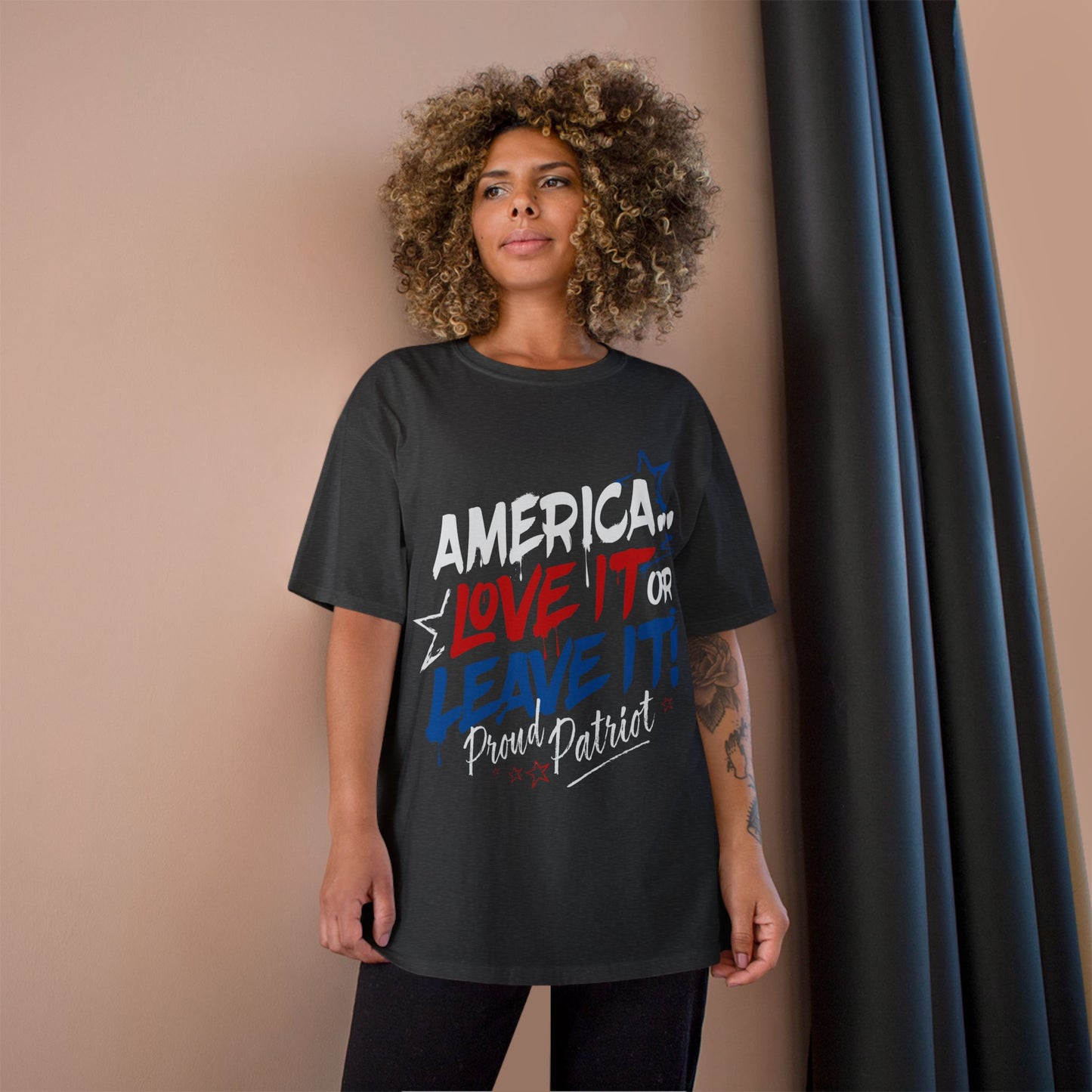 America... Love It Or Leave It Champion Tee