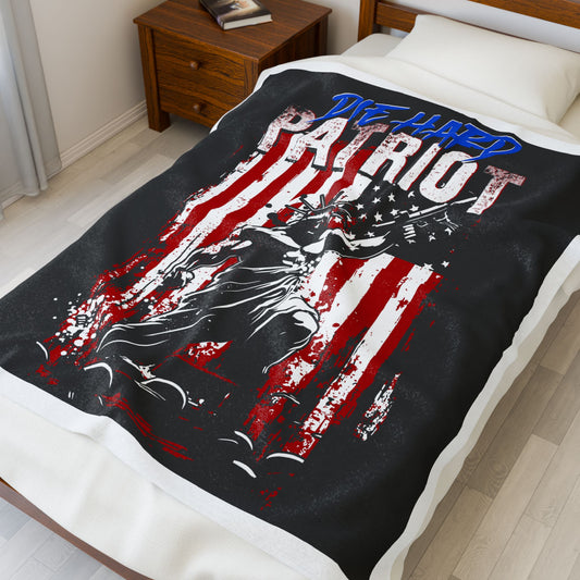 Die Hard Patriot Velveteen Plush Blanket