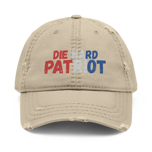 Die Hard Patriot Colored Embroidered Distressed Hat