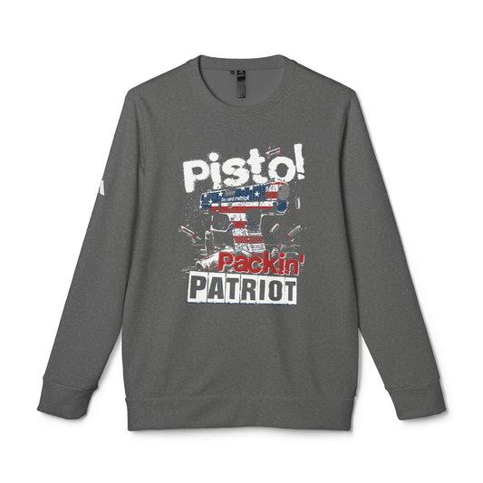 Pistol Packin' Patriot Adidas Fleece Crewneck Sweatshirt - Front Design